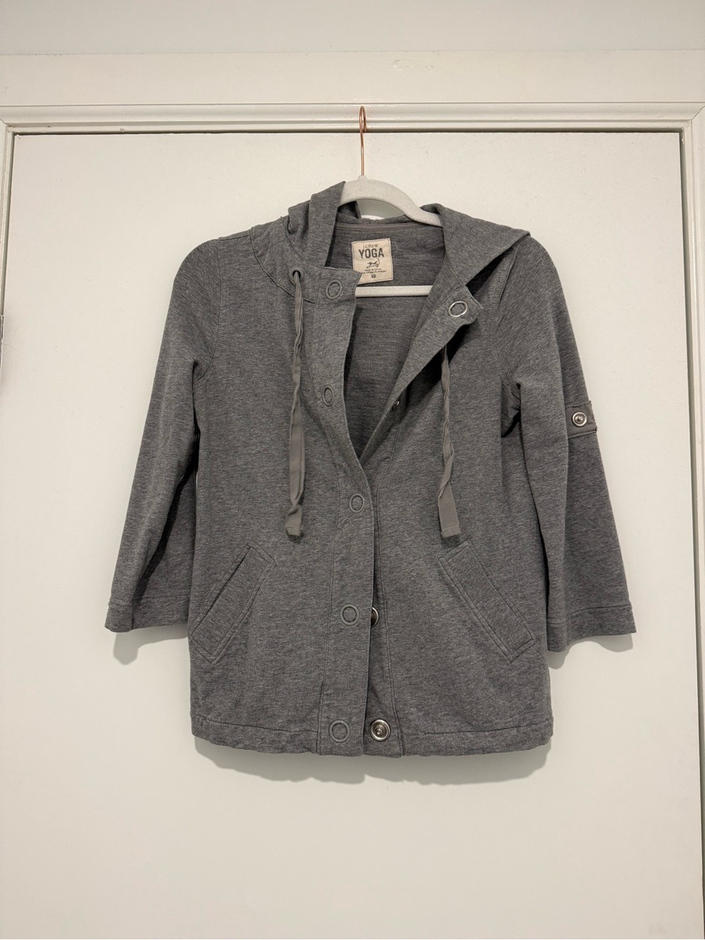J. Crew Gray Yoga Jacket with Hoodie